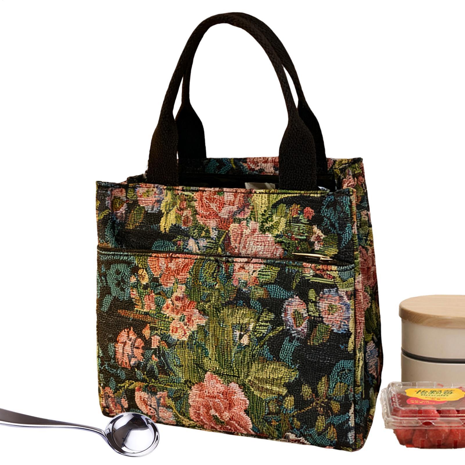 Tote Bag Sublimation - Isolierte Lunchtasche mit Blumenmuster, wasserdichter Halter,