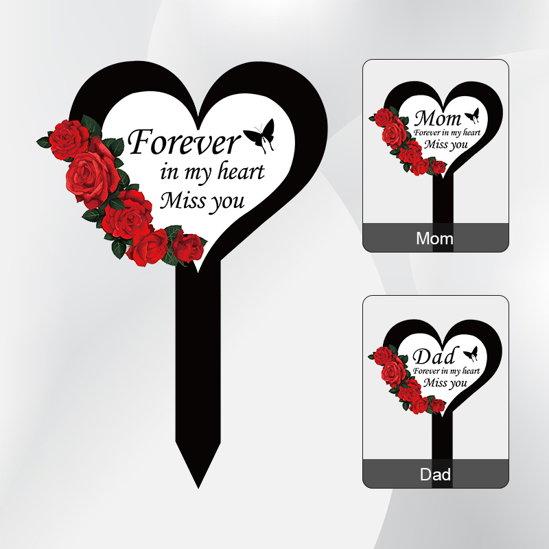 Yard Sign Blank - 2024 Friedhof Memorial Herz Form Pfahl