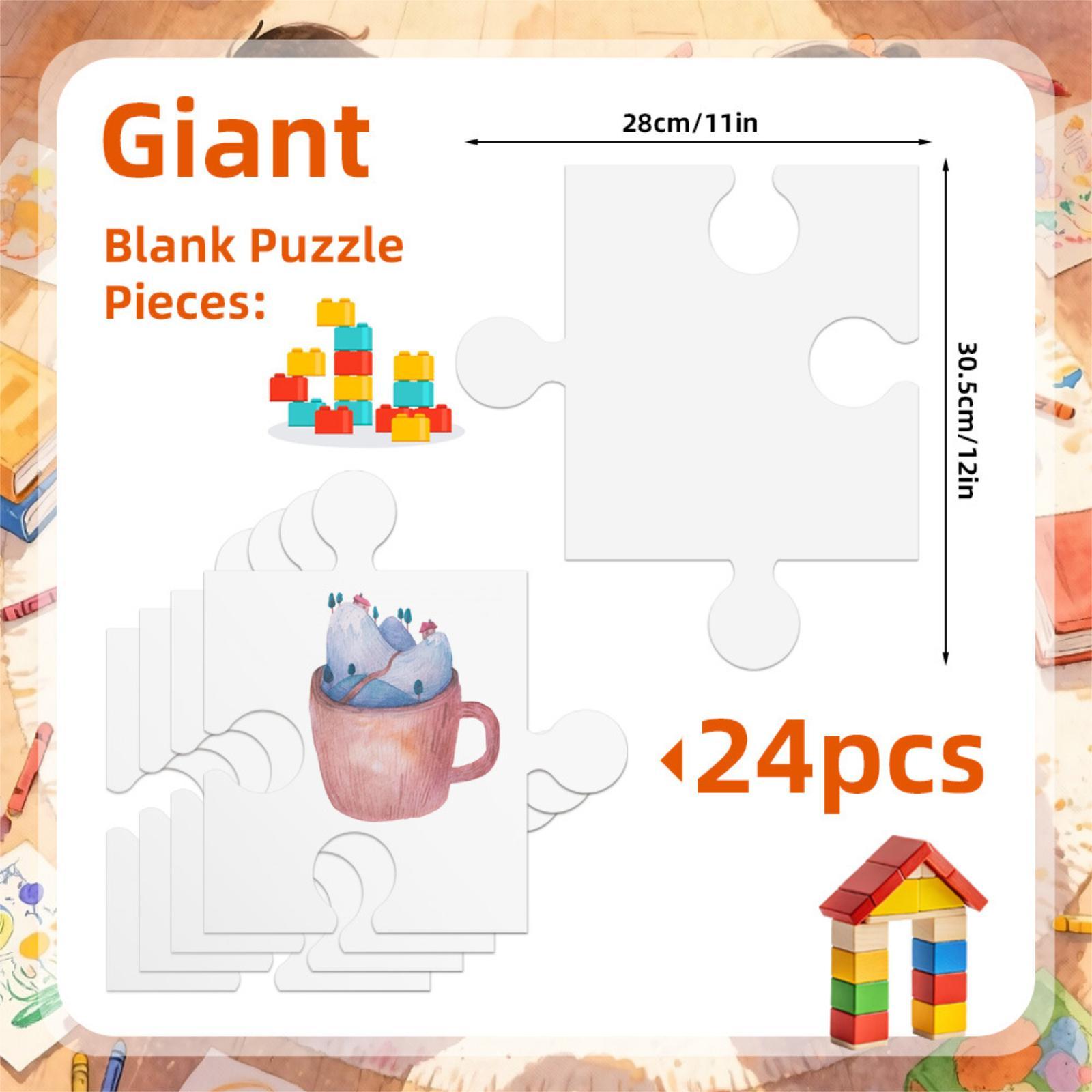 Puzzle Blank White - 24x Weiße Karton-Puzzles 30,5cm x 28cm