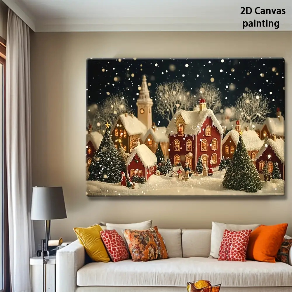 Canvas Wrap Ready - 1pc 2D retro Heiligabend und die