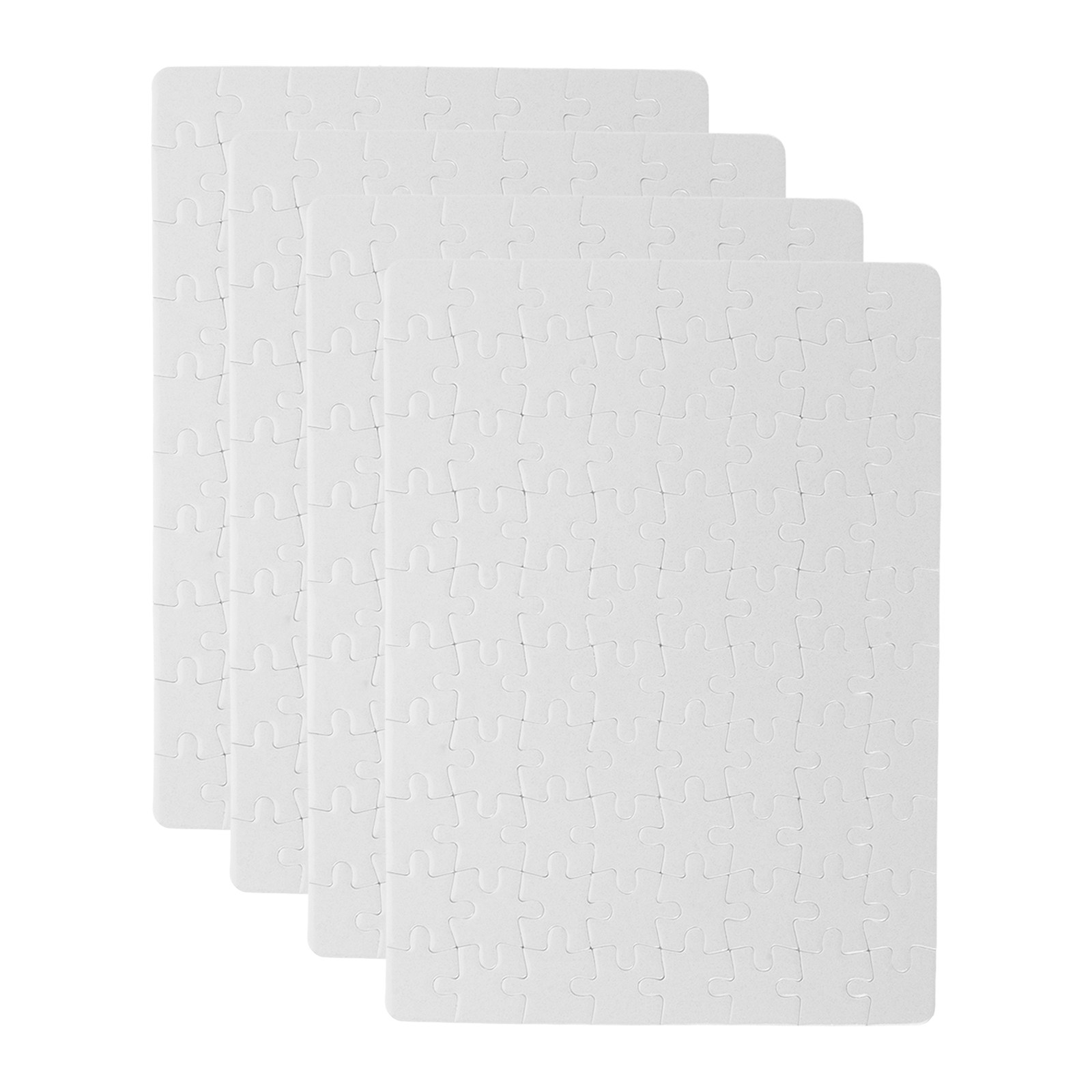 Puzzle Blank White - 4 Blatt Leere Puzzleteile Weiße Puzzle-Rohlinge