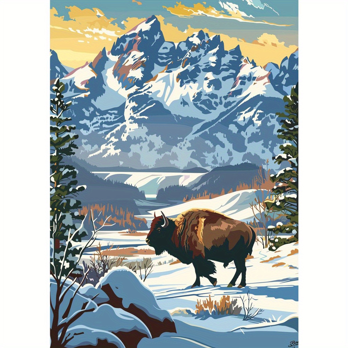 Canvas Wrap Ready - 1 Stück rahmenloser Leinwanddruck – Bison