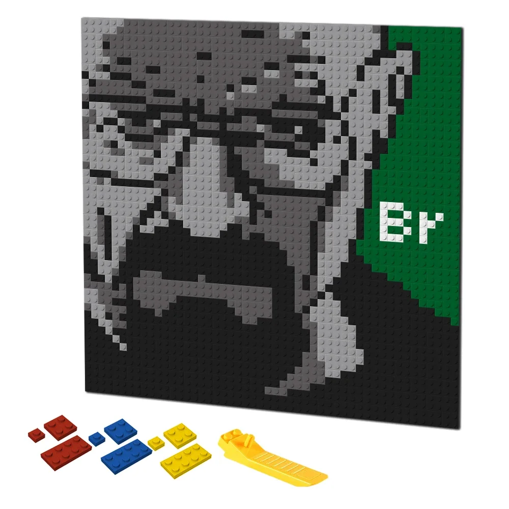 Puzzle Blank White - Retro Pixel Kunst Bausteine Mosaik Walter