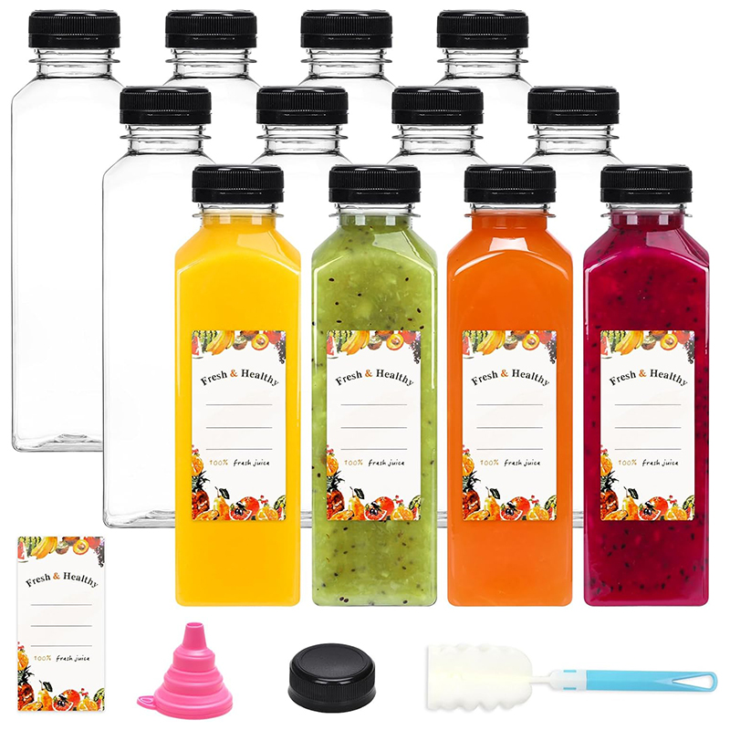 Water Bottle Blank - 500 ml Saftflaschen mit Kappen, transparente