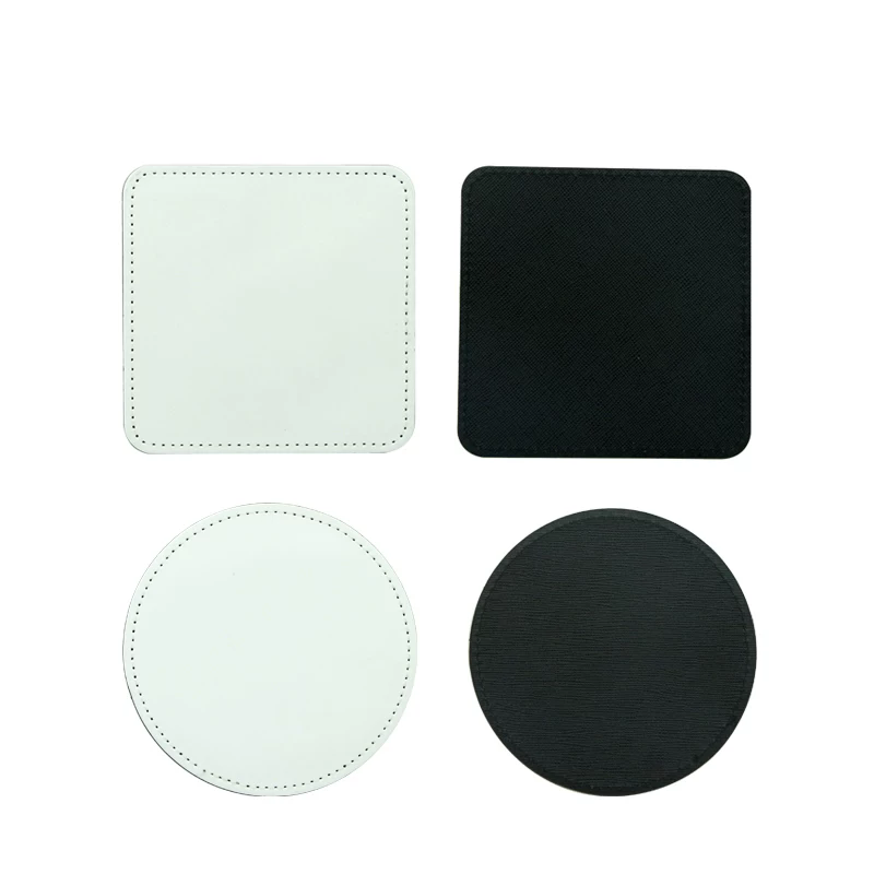Coaster Sublimation Blank - 10 Stück/Set Neue Blanko Sublimations-PU-Leder Tassenuntersetzer