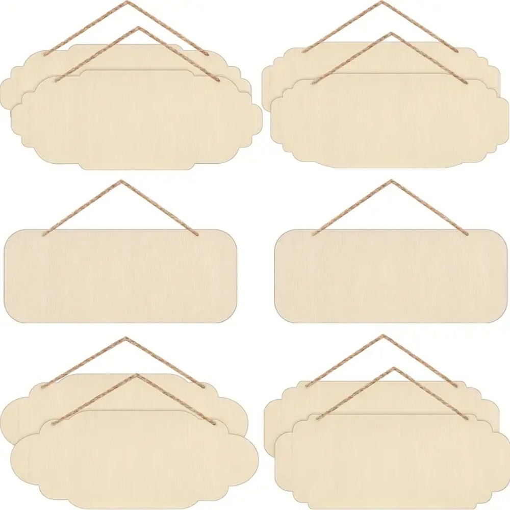 Yard Sign Blank - Leeres Rechteck oval hängendes Holz banner