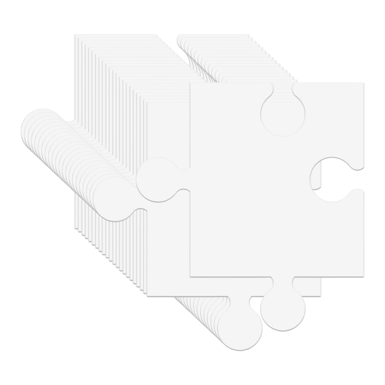 Puzzle Blank White - 24 Stück weiße Blanko-Puzzle-Vorlagen aus Karton,