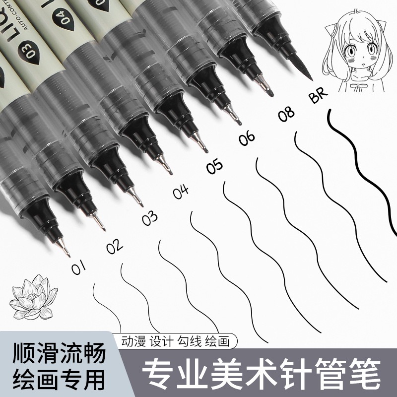 12 Tibs Schwarze Stifte Feine  – Copic Marker Sketch Bewertung und Preis