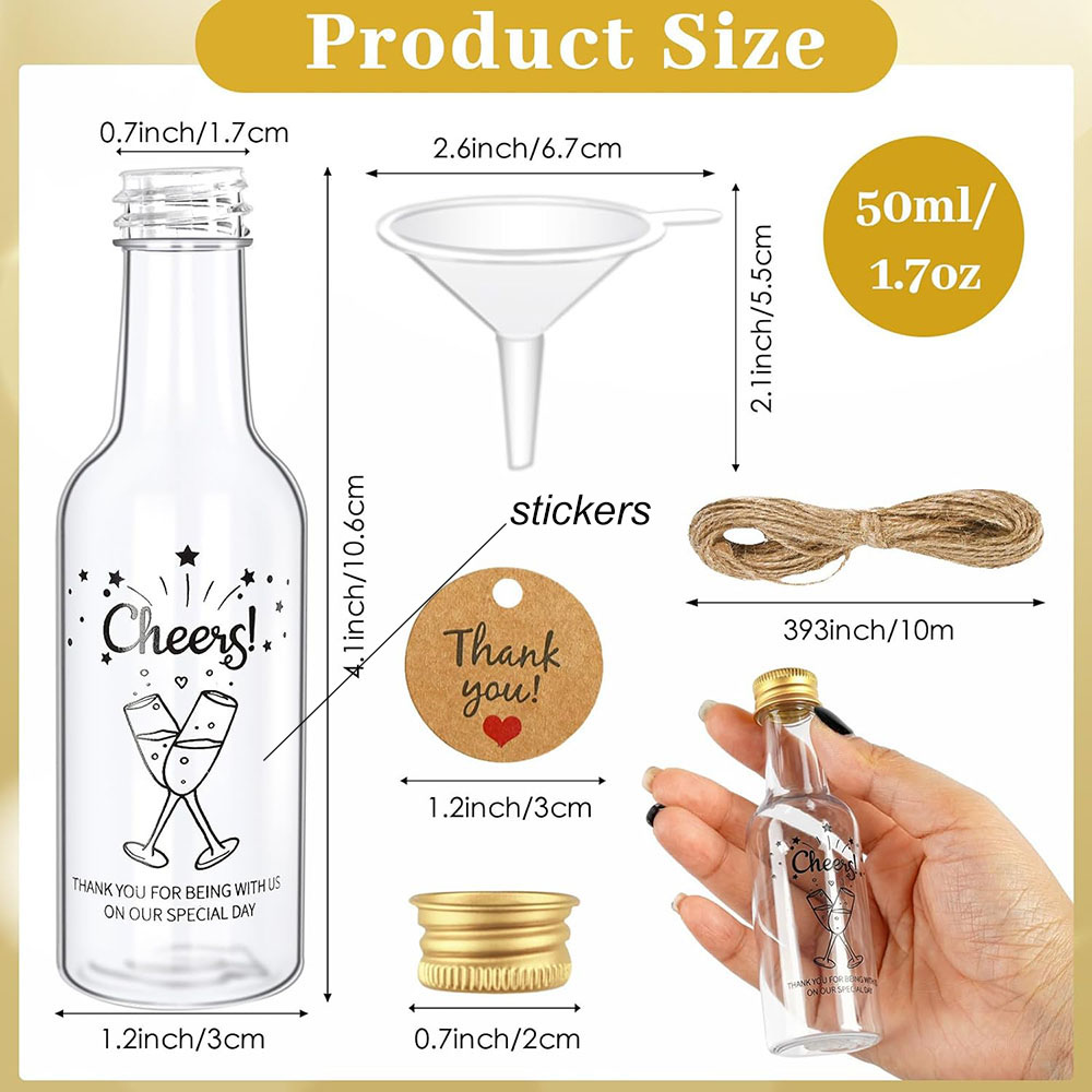 50er-Pack Mini-Likörflaschen,  – Water Bottle Blank Bewertung und Preis